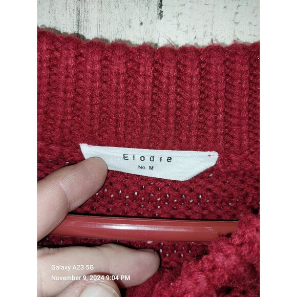 Elodie Bubble Sleeve Pullover Sweater sz Medium in Rust Red - Picture 4 of 7